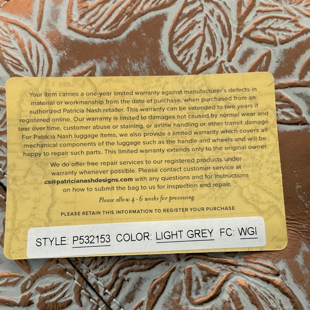 PATRICIA NASH Bark Leaves Shoulder Bag Bronze Gray - Picture 5 of 16